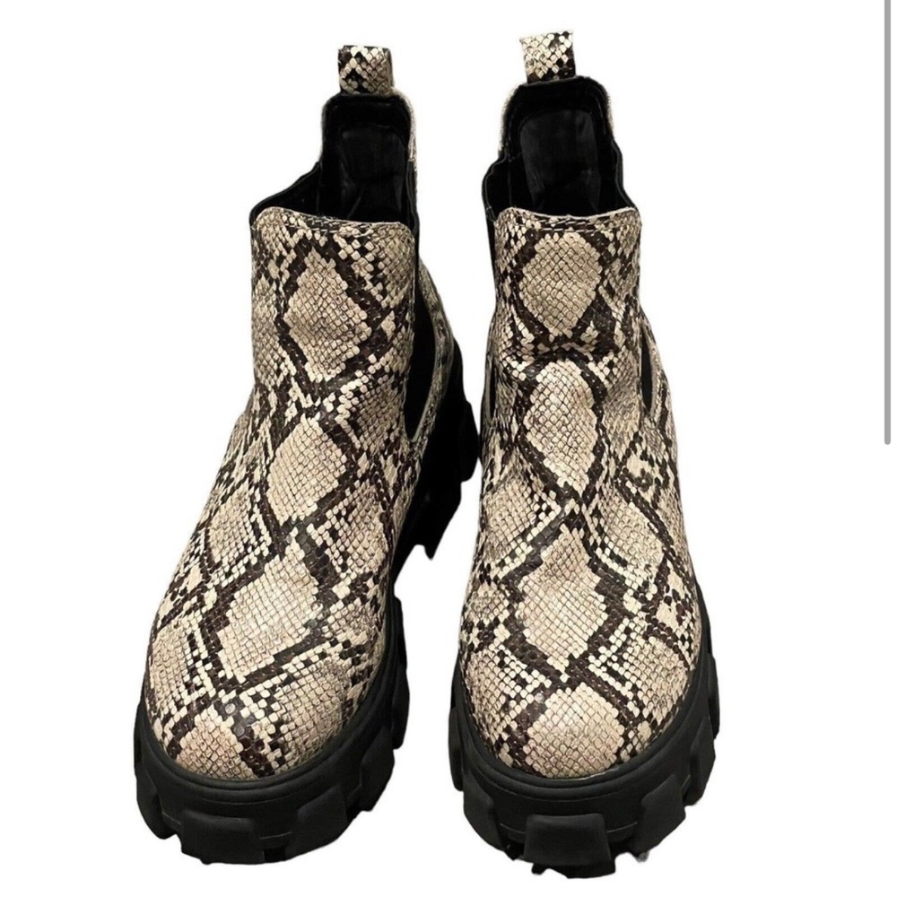 Circus Sam Edelman Darielle Chunky Snake Print Ankle Chelsea Boot 10 lug sole